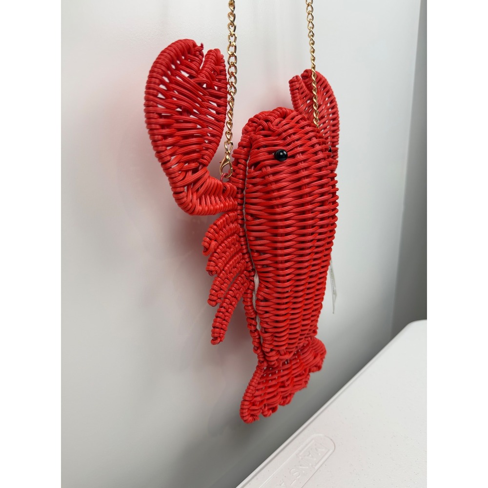 NWT Tommy Bahama Red Lobster Wicker Crossbody Bag Novelty Clutch Purse NEW Viral - Picture 4 of 11